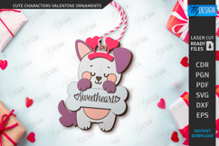Valentine Ornaments with Cute Animals Laser Cut Bundle | CNC Product Image 12