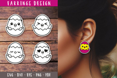 Cute Chick Earrings SVG Easter Laser cut