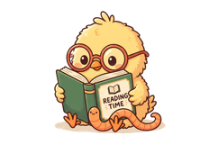 Cute Chick Reader Png| School Supplies Png Product Image 1