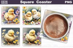 Spring Animals Square Coaster | Animals Flowers Coaster Product Image 3