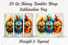 Funny Chickens Tumbler Wrap, Rooster Tumbler, Sarcastic PNG Product Image 2