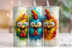 Funny Chickens Tumbler Wrap, Rooster Tumbler, Sarcastic PNG Product Image 1