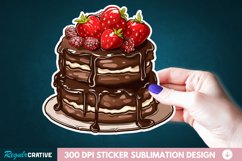 Cute Chocolate Cake Sticker Clipart, Sticker PNG Clipart Product Image 1