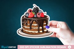 Cute Chocolate Cake Sticker Clipart, Sticker PNG Clipart Product Image 1