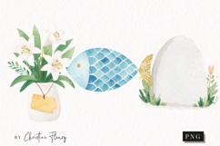 Watercolor Christian Easter Clipart | Easter PNG Product Image 1