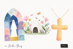 Watercolor Christian Easter Clipart | Easter PNG Product Image 1