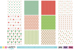 Adorable alpaca Christmas digital paper set in pastel holiday tones.