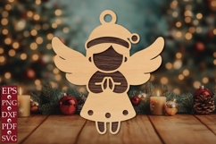 Cute Christmas Angel Ornament SVG Product Image 1