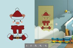 Door Sticker Christmas Pig Product Image 1