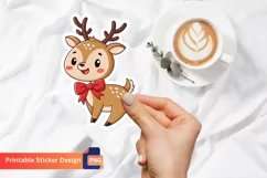 Cute Christmas Animal Sticker, Adorable Baby Animal Sticker Product Image 1