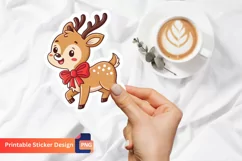 Cute Christmas Animal Sticker, Adorable Baby Animal Sticker Product Image 1
