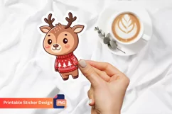 Cute Christmas Animal Sticker, Adorable Baby Animal Sticker Product Image 1