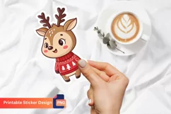Cute Christmas Animal Sticker, Adorable Baby Animal Sticker Product Image 1