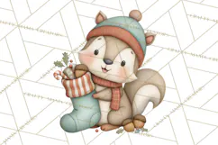Christmas Animals Clipart PNG, Cute Cartoon Holiday Clip Art Product Image 2