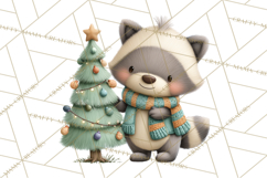 Christmas Animals Clipart PNG, Cute Cartoon Holiday Clip Art Product Image 3