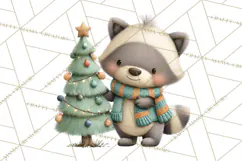 Christmas Animals Clipart PNG, Cute Cartoon Holiday Clip Art Product Image 3