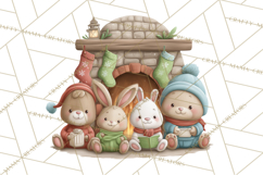Christmas Animals Clipart PNG, Cute Cartoon Holiday Clip Art Product Image 4