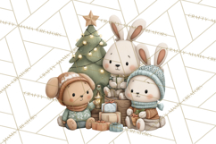 Christmas Animals Clipart PNG, Cute Cartoon Holiday Clip Art Product Image 5