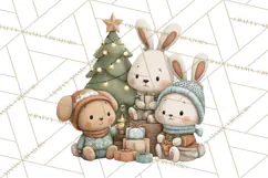 Christmas Animals Clipart PNG, Cute Cartoon Holiday Clip Art Product Image 5