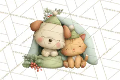 Christmas Animals Clipart PNG, Cute Cartoon Holiday Clip Art Product Image 5