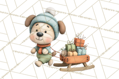 Christmas Animals Clipart PNG, Cute Cartoon Holiday Clip Art Product Image 2