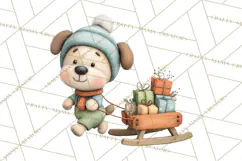 Christmas Animals Clipart PNG, Cute Cartoon Holiday Clip Art Product Image 2