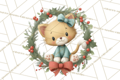 Christmas Animals Clipart PNG, Cute Cartoon Holiday Clip Art Product Image 2