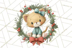 Christmas Animals Clipart PNG, Cute Cartoon Holiday Clip Art Product Image 2