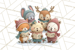 Christmas Animals Clipart PNG, Cute Cartoon Holiday Clip Art Product Image 5