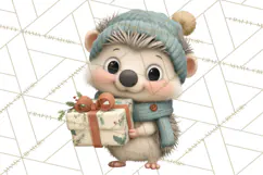 Christmas Animals Clipart PNG, Cute Cartoon Holiday Clip Art Product Image 2