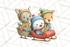 Christmas Animals Clipart PNG, Cute Cartoon Holiday Clip Art Product Image 3