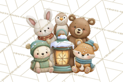 Christmas Animals Clipart PNG, Cute Cartoon Holiday Clip Art Product Image 4