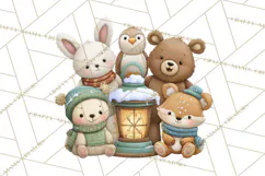 Christmas Animals Clipart PNG, Cute Cartoon Holiday Clip Art Product Image 4