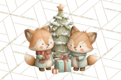 Christmas Animals Clipart PNG, Cute Cartoon Holiday Clip Art Product Image 2
