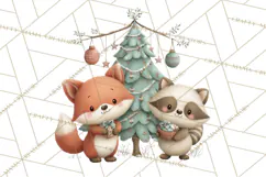 Christmas Animals Clipart PNG, Cute Cartoon Holiday Clip Art Product Image 4