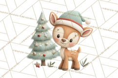 Christmas Animals Clipart PNG, Cute Cartoon Holiday Clip Art Product Image 3