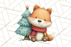 Christmas Animals Clipart PNG, Cute Cartoon Holiday Clip Art Product Image 5