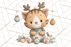 Christmas Animals Clipart PNG, Cute Cartoon Holiday Clip Art Product Image 4