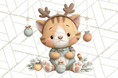 Christmas Animals Clipart PNG, Cute Cartoon Holiday Clip Art Product Image 4