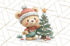 Christmas Animals Clipart PNG, Cute Cartoon Holiday Clip Art Product Image 5