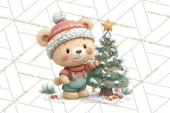 Christmas Animals Clipart PNG, Cute Cartoon Holiday Clip Art Product Image 5