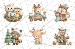 Christmas Animals Clipart PNG, Cute Cartoon Holiday Clip Art Product Image 8