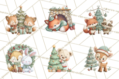 Christmas Animals Clipart PNG, Cute Cartoon Holiday Clip Art Product Image 6