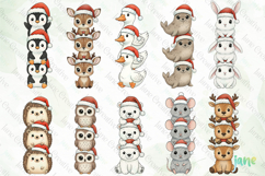 Cute Christmas Animals Stacks PNG Bundle Product Image 5