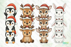 Cute Christmas Animals Stacks PNG Product Image 1