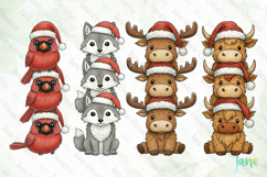 Cute Christmas Animals Stacks PNG Product Image 1