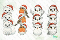 Cute Christmas Animals Stacks PNG Product Image 1