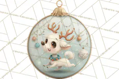 Christmas Ornament Clipart PNG, Whimsical Cute Characters Product Image 4