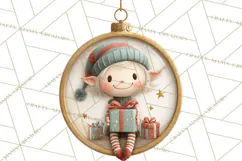 Christmas Ornament Clipart PNG, Whimsical Cute Characters Product Image 4