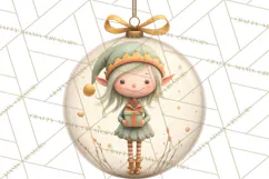 Christmas Ornament Clipart PNG, Whimsical Cute Characters Product Image 5